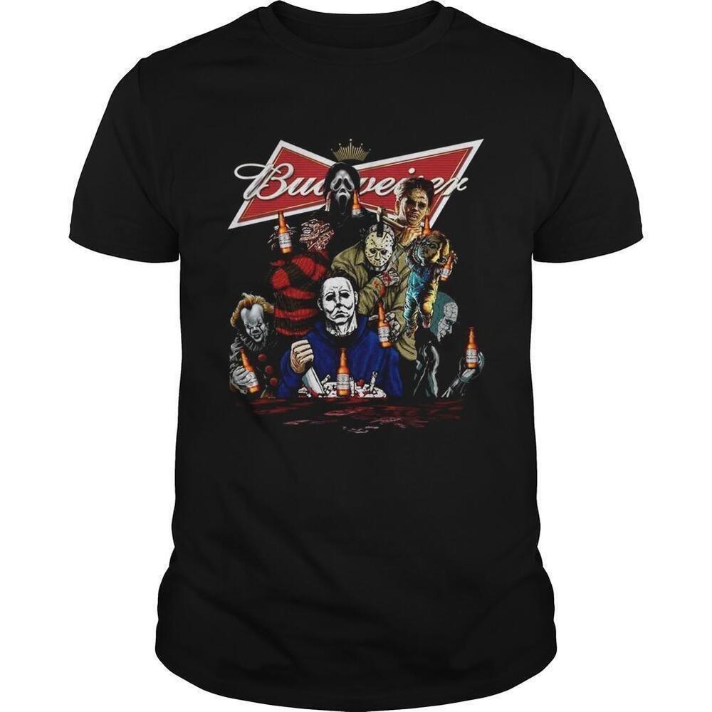 Horror Movie Characters Budweiser Tshirt